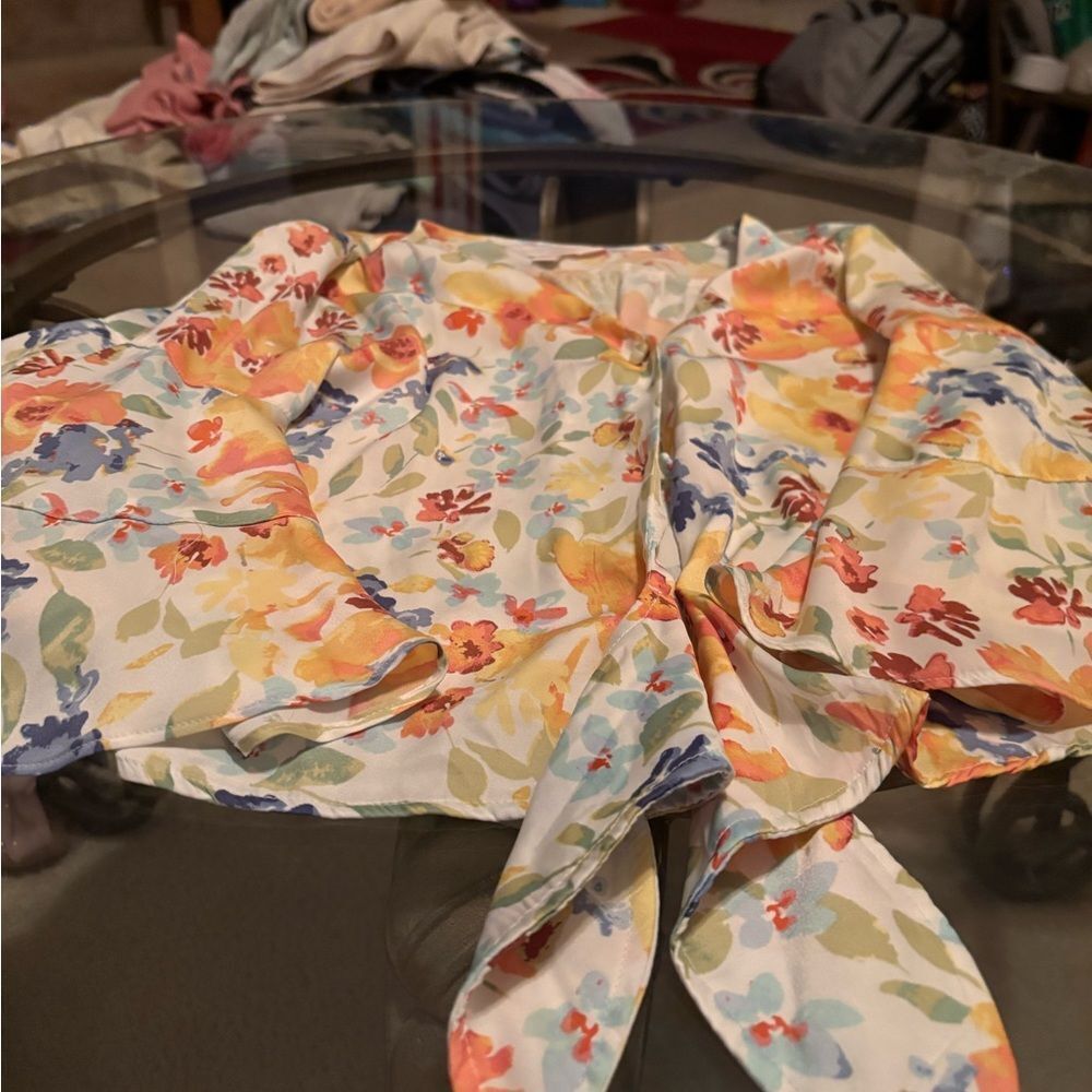 LC Lauren Conrad Pastel Floral Blouse